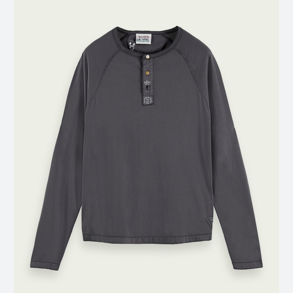 Charcoal Henley - Adult Small